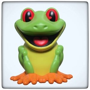 Rainforest Cafe 7” Frog Cup Mug Tumbler W/Straw